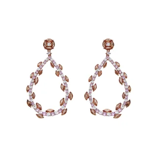Luxenter Ohrringe aus 925er Sterlingsilber mit mehrfarbigen Zirkonia-Steinen, 18 Karat Roségold-Finish – Wade
