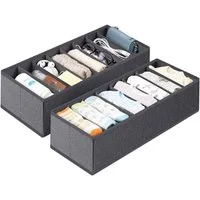 Sekey Aufbewahrungsbox Aufbewahrungsbox Set aus Vliesstoff – faltbarer Schubladen, 2 St, 19 × 40 × 11 cm, Organizer für Schrank und Kleiderschrank