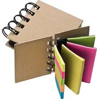 Macma Haftnotizblock Kleines Ringbuch mit 100 Haftmarkerstreifen und 75 Haftnotizen