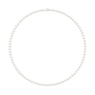 Halskette aus echten Süßwasser-Zuchtperlen, halbrund, 5–6 mm