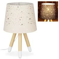 relaxdays Nachttischlampe Tischlampe Kinderzimmer Sterne, Rosa