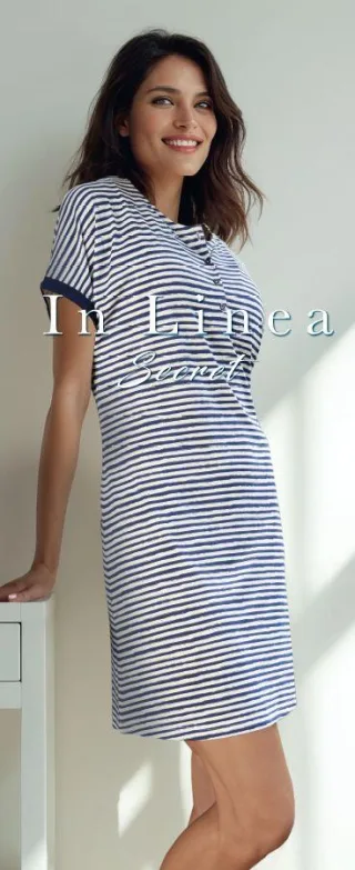 IN LINEA - Da.-Sleepshirt Overcut night stripe - Gr. - 36