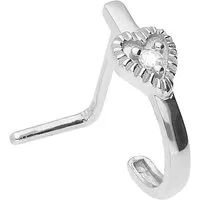 PIERCINGLINE Nasenpiercing Chirurgenstahl Nasenstecker HERZ + KRISTALL (Nasenstecker, 1-tlg)