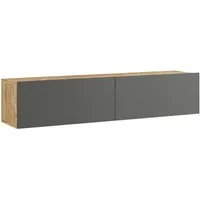 en.casa TV-Schrank »Lapinlahti« 140x31,5x29,5cm Eiche rustikal/Anthrazit
