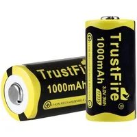 Trustfire 17335 / CR123A Akku 1000 mAh (3 V), 2er Pack Li-Ionen Akku 1000mAh 3V wiederaufladbar