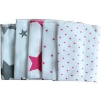 Babymajawelt Waschlappen Mull Waschlappen 25 x 25 cm, Premium 5 Stück, die sanfte Reinigung, Baumwolle (5-St), Made in EU, Abschminktücher, Feuchtetücher, Waschbar
