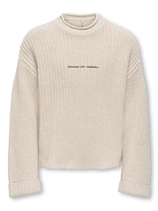 KIDS ONLY - KOGPEPPE LS TEXT PULLOVER KNT Moonbeam - Gr. - 152