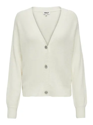 ONLY - ONLELLA PIUMO LS CARDIGAN KNT Cloud Dancer - Gr. - L