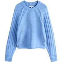 Next Rundhalspullover Gerippter Rundhals-Pullover aus Wollgemisch (1-tlg)