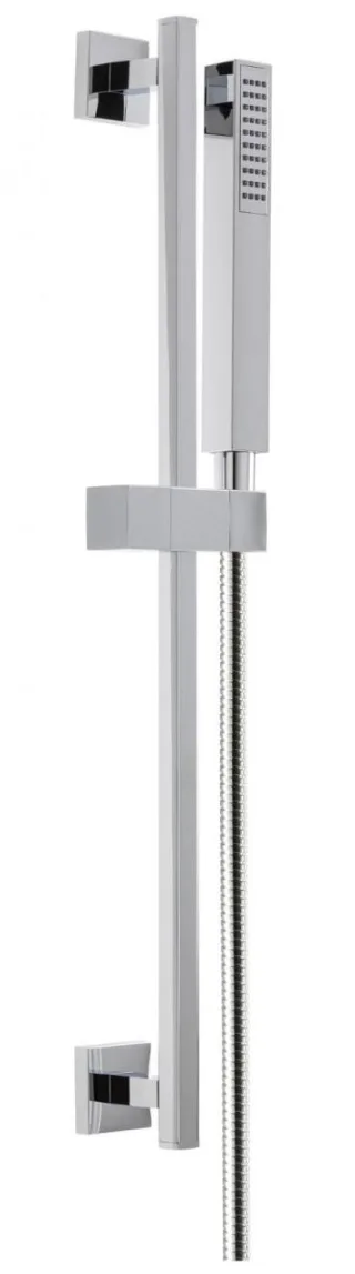 Herzbach Living Spa Wandstangenset eckig, 900mm ABS Stabhandbrause chrom , 11.691160.2.01 11.691160.2.01