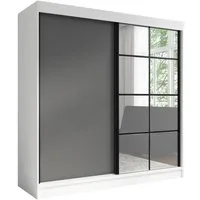 A&J MöbelLand GmbH Schiebetürenschrank TAVIRO 2-türiger Kleiderschrank mit Spiegel (TOP ANGEBOT! Geräumiger Schrank mit einer Breite von 200 cm und Spiegel, ideal zur Aufbewahrung von Kleidung und Accessoires. 3 Schubladen und viel Stauraum. TOP PROD