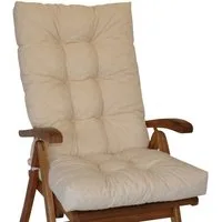 Rattani Hochlehnerauflage Polster für Gartenstuhl, Hochlehner Auflage Sylva 120 x 50 cm beige, Material Uni Living beige