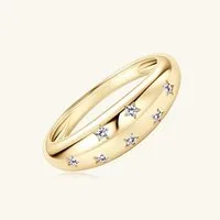 ROUGEMONT Goldring Damen Ring Stern-Design 18K Vergoldung -Hypoallergen, Wasserfest / Hypoallergen