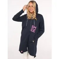 Zwillingsherz Jerseymantel "Alissa" mit Kapuze und SMILE Print