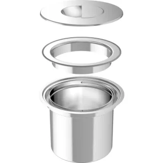 Blanco Abfalleimer 512471 integriert, mit Deckel, Edelstahl, Einbau flächenbündig