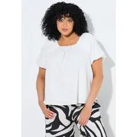 Ulla Popken Tunika Bluse Oversized Carmen-Ausschnitt Halbarm Futter