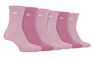 Damen 6er-Pack Bambus-Stiefelsocken | Süße Socken mit gewelltem Bund