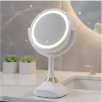 Mucola Schminkspiegel Kosmetikspiegel 1- und 5-fach Vergrößerung LED Beleuchtung Spiegel (Stück, 1-St., Premium-Spiegel), Bluetoothlautsprecher