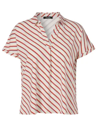 Frapp - Bluse Kragen ohne Arm Druck butter multicolor - Gr. - 50