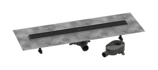 Hansgrohe Komplettset Duschrinne RainDrain Go 800 rücks.beflies.Stand./flache Instal. mattschwarz,  56273670
