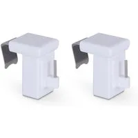 Bestlivings Klemmträger für Fensterrahmenstärke 10-27 mm, für Vitragestangen, (2-tlg), aus robustem und langlebigem Kunststoff, drehbar