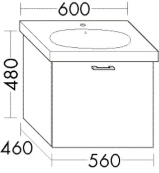Burgbad Waschtischunterschrank Sys30 PG4 Sana 480x560x460 Lichtgrau Hochglanz, WVYZ056F3363 WVYZ056F3363