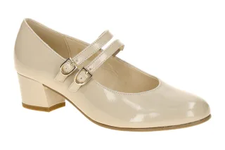 Gabor 82.212.92 Damen Spangenpumps Beige Puder Gold Echtleder Fu?bett Blockab...