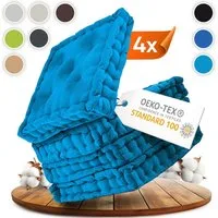 Gräfenstayn Sitzkissen 4er Set 40x40 cm mit 8 cm Polsterung aus 100 % Baumwolle -, robustes Sitzkissen für Indoor & Outdoor, bequemes Bodenkissen