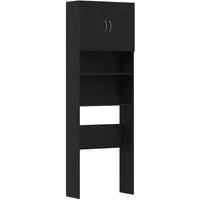 vidaXL Waschmaschinenumbauschrank Waschmaschinenschrank Schwarz Eichen-Optik 64x24x190 cm (1-St)