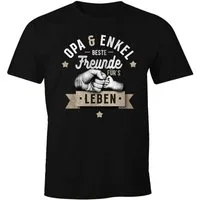 MoonWorks Print-Shirt Herren T-Shirt Opa & Neffe, Opa & Enkel, Vater & Sohn Freunde für`s Leben Fäuste Geschenk-Shirt Moonworks® mit Print