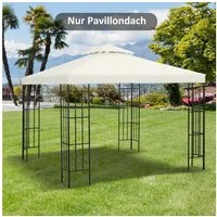 Outsunny Pavillon-Ersatzdach mit Doppeldach, 180 g/m², 300 x 300 cm (Gartenpavillonersatzdach, Ersatzdach), für Garten, Balkon, Cremeweiß