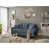 OTTO home 3-Sitzer Westminster, Sofa im Landhausstil, Couch mit Zierkissen, Federkern-Polsterung, gedrechselter Fuß, hochwertiger Microfaserbezug