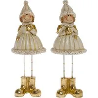 Myflair Möbel & Accessoires Weihnachtsfigur Winterkinder, Weihnachtsdeko (Set, 2 St), Höhe je ca. 18 cm