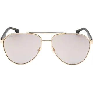 Hugo Boss schwarze Sonnenbrille mit goldenen Beinen