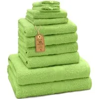 NatureMark Handtuch Set 10 tlg. Frottier Handtuch-Set, 100% Baumwolle (10-St), 4X Handtücher, 2X Duschtücher, 2X Gästetücher, 2X Waschhandschuhe