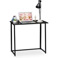 relaxdays Schreibtisch klappbar (1-St), Schwarz / Schwarz