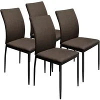 HOMELUX 4-Fußstuhl Esszimmerstühle Küchenstuhl aus Leinen Gepolsterte Sitzfläche (Set, 4 St), Bis 110 kg, für Esszimmer Küche Wohnzimmer