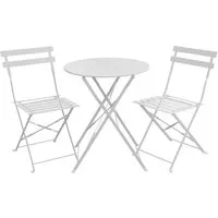 SVITA Balkonset BERLIN, (Set, 3-tlg., Bistro-Set), Tisch mit 2 Stühlen, Klappbar, Pflegeleicht, Witterungsbeständig