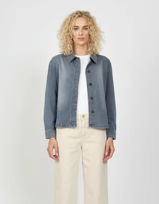 GANG Damen Jacken 94NORI SHIRT - oversized fit smoked sea wash