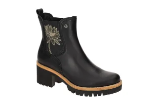 Panama Jack Damen Stiefeletten Pia B26 Negro Black Waterproof Echtleder