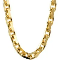 HOPLO Goldkette Ankerkette diamantiert Länge 70cm - Breite 3,0mm - 333-8 Karat Gold, Made in Germany