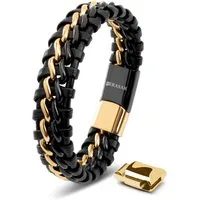 SERASAR Lederarmband Leder Herrenarmband "Steel" (Klassisch, elegant, casual, 1-tlg), aus Echtleder, Länge durch extra Glied verstellbar