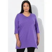 Ulla Popken Longshirt Longshirt A-Linie V-Ausschnitt 3/4-Arm