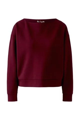 Miss Lagotte - Sweatshirt mit U-Boot-Kragen rot - Gr. - 36