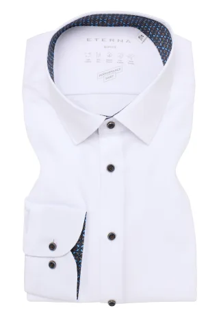 ETERNA - Performance Shirt Twill-Stretch Langarm weiß - Gr. - 38