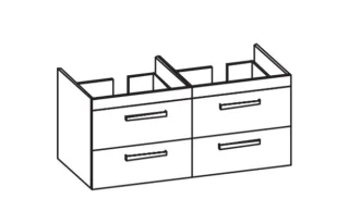Artiqua 411 Waschtischunterschrank für Starck 3 033213 Graphit Struktur quer, 411-WU4L-D11-7070-401 411-WU4L-D11-7070-401