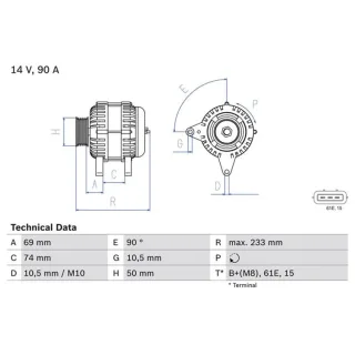 Bosch Lichtmaschine 90A BMW 3er 5er X5 Z3