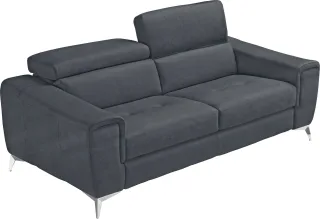 Egoitaliano 2,5-Sitzer "Francine, Designsofa, Loungesofa, Breite 213 cm, Fußfarbe chrom" Designfuß, Luxus-Microfaser BLUSH, charcoal
