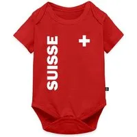 Spreadshirt Kurzarmbody Suisse Schweiz Landesflagge Trikot Kurzarm Tages Baby Body (1-tlg)