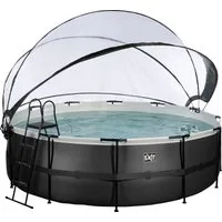 EXIT Framepool inkl. multifunktionaler Poolabdeckung und Sicherheitsleiter (Set, 4-tlg), ØxH: 450x122 cm, mit Sandfilteranlage